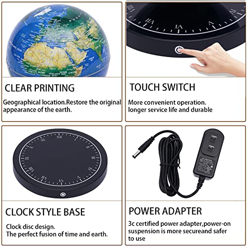 6" World Geographic Globes Floating Globe Lamp Anti Gravity 360 Rotating World Map With Led Light Magnetic Levitating Globe Home Office Desk Decor Creative Birthday Gifts #TOP6