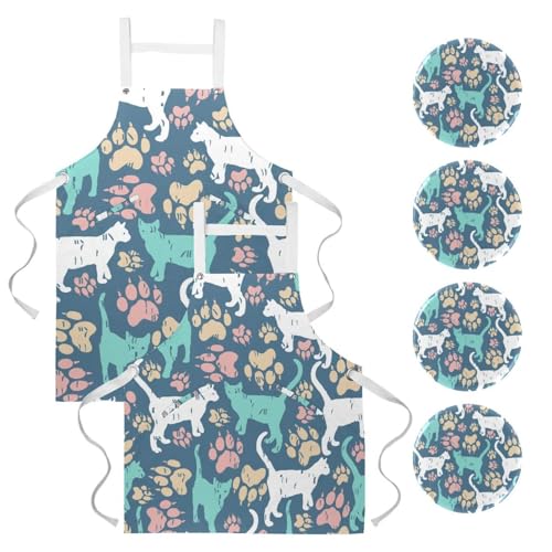Tablier de serveuse anti-taches lot de 2 avec broches ajustables