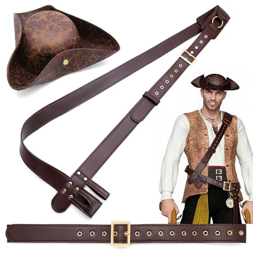 Kit costume de pirate ajustable avec chapeau capitaine pour éviter les déguisements mal taillés