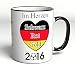 Produktbild Tasse Im Herzen Schwarz Rot Gold - 2016 - ideales Fan-Geschenk während der Europameisterschaft - EM