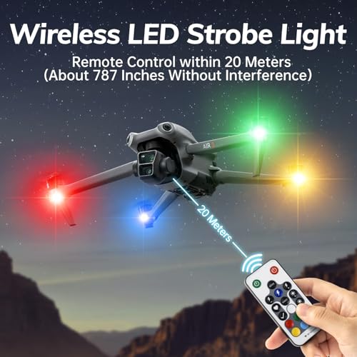 4PCS Upgrades Wireless LED Strobe Lights with Remote Control, Brightness & Flashing Speed Adjustment, Waterproof, USB Rechargeable Emergency Warning Lights for Car Drone Truck Motorcycle Aircraft Bike - Image 3