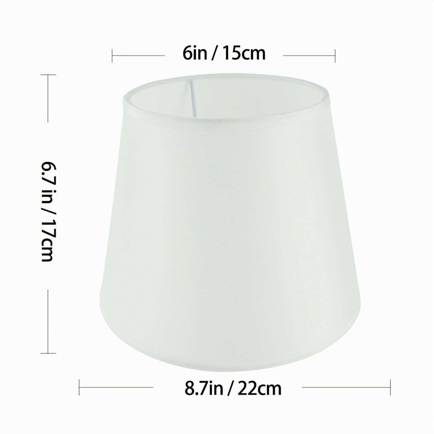 2 paralumi E14/E27 per lampade da tavolo, lampadari di cristallo, paralumi superiori, 15 cm x 17 cm x inferiore 22 cm, bianco