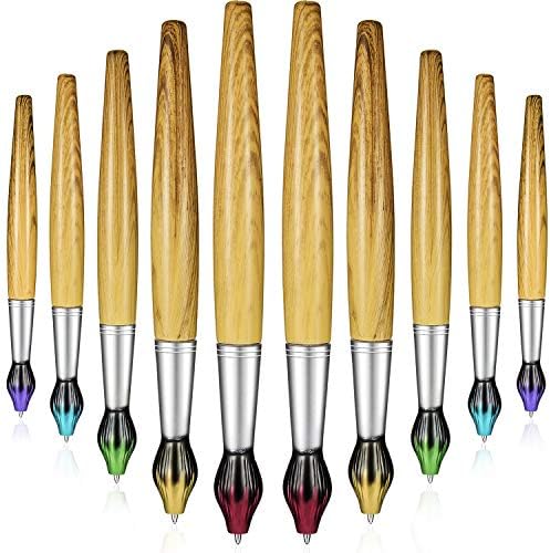 Outus Bamboo Brush Shape Ballpoint Pen Novelty Retractable Paintbrush Ink Pens for Art Activities and School Stationery, Christmas Halloween Near Year Present (10 Pieces)