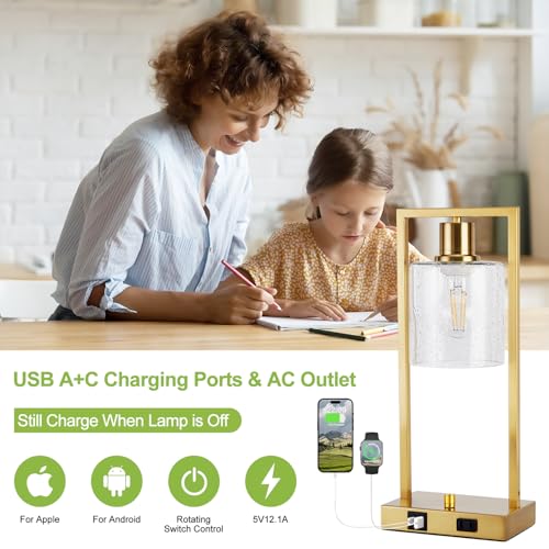 16" Table Lamps for Bedroom with Charging Ports, Desk Lamps for Home Office by Vikdio - Used condition - Image 2