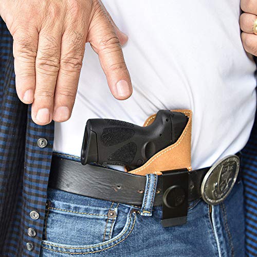 Black Scorpion Suede Leather IWB Gun Holster - Made USA - Inside Waistband - Fits Glock 26,27,33,43/Springfield XDS/S&W M&P Shield 9/40/Ruger SR9c/SR40c - All Similar Handguns