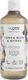 I Love Naturals Tonka Bean and Myrrh Body Wash - Moisturizing Body Wash - Infused with Essential Oils - Plant-Based Body Cleanser - 16.9 oz