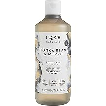 I LOVE Naturals Tonka Bean and Myrrh Body Wash - Moisturizing Body Wash - Infused with Essential Oils - Plant-Based Body Cleanser - 16.9 oz