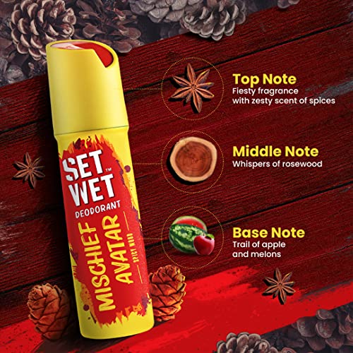 SET WET Deodorant Spray Perfume Cool, Charm & Mischief Avatar for men, 150ml (Pack of 3) - Image 3