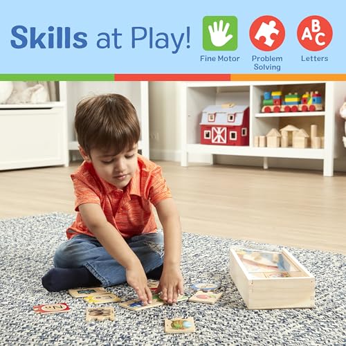 image for Melissa & Doug Self-Correcting Alphabet Wooden Puzzles with Storage Bo