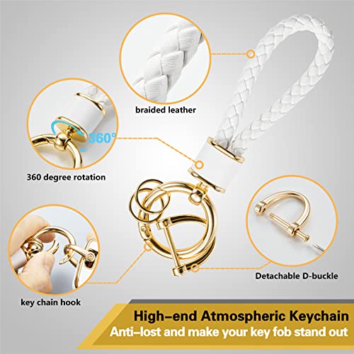 Image of for Mercedes Key Fob Cover with Metal Braided Rope Keychain, Upgraded Soft Case for Benz GLC GLE GLA GLB GLS AMG A C E G S Class (4 Buttons) Shell (Gold Edge, B2)