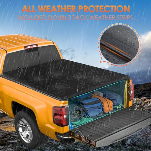 Image of Nilight Soft Roll-Up Truck Bed Tonneau Cover for 2019-2026 Chevy Silverado 1500 & GMC Sierra 1500 6.6ft Bed
