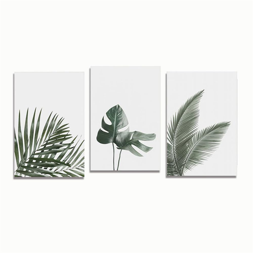WBYZAC Botanical Posters-Tropical Leaf Posters and Prints Leaves Canvas Print Palm Leaf Wall Art for Living Room Bedroom Kitchen Picture Home Decor Artwork-60 * 80cm*3PCS (No Frame)