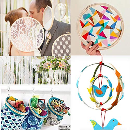 Similane 12 Pieces 6 Inch Embroidery Hoops Bamboo Circle Cross Stitch Hoop Ring For Embroidery And Cross Stitch Christmas Decoration #TOP5
