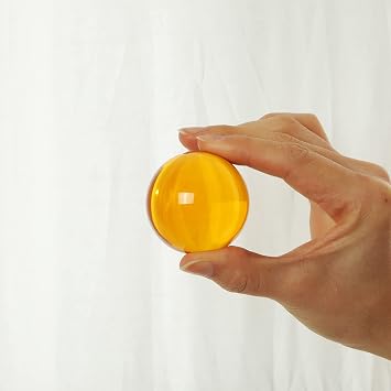 LONGWIN 50mm(2 inch) K9 Solid Crystal Ball with Free Stand Suncatcher (Amber)