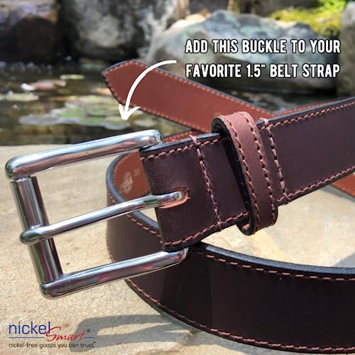 Heavy Duty Stainless Steel Roller Buckle -1½ Inch Certified Nickel Safe Belt Buckle with Polished Finish3