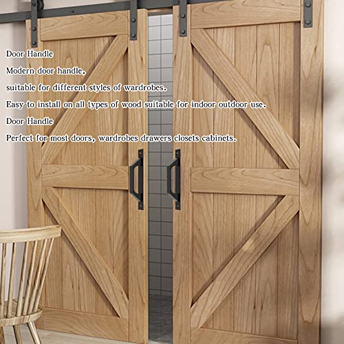 Image of Heavy Type Sliding barn Door Handle Wooden Door Pull Handle 20cm Black Metal Doorknob (1, Black)