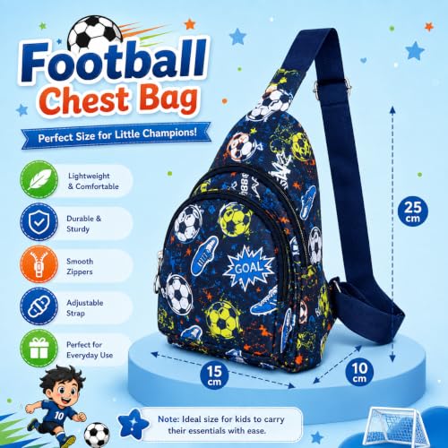Image of Asera Chest Bags for Kids Lightweight Adjustable Straps, Multiple Pockets - Perfect for School, Travel, and Outdoor Adventures