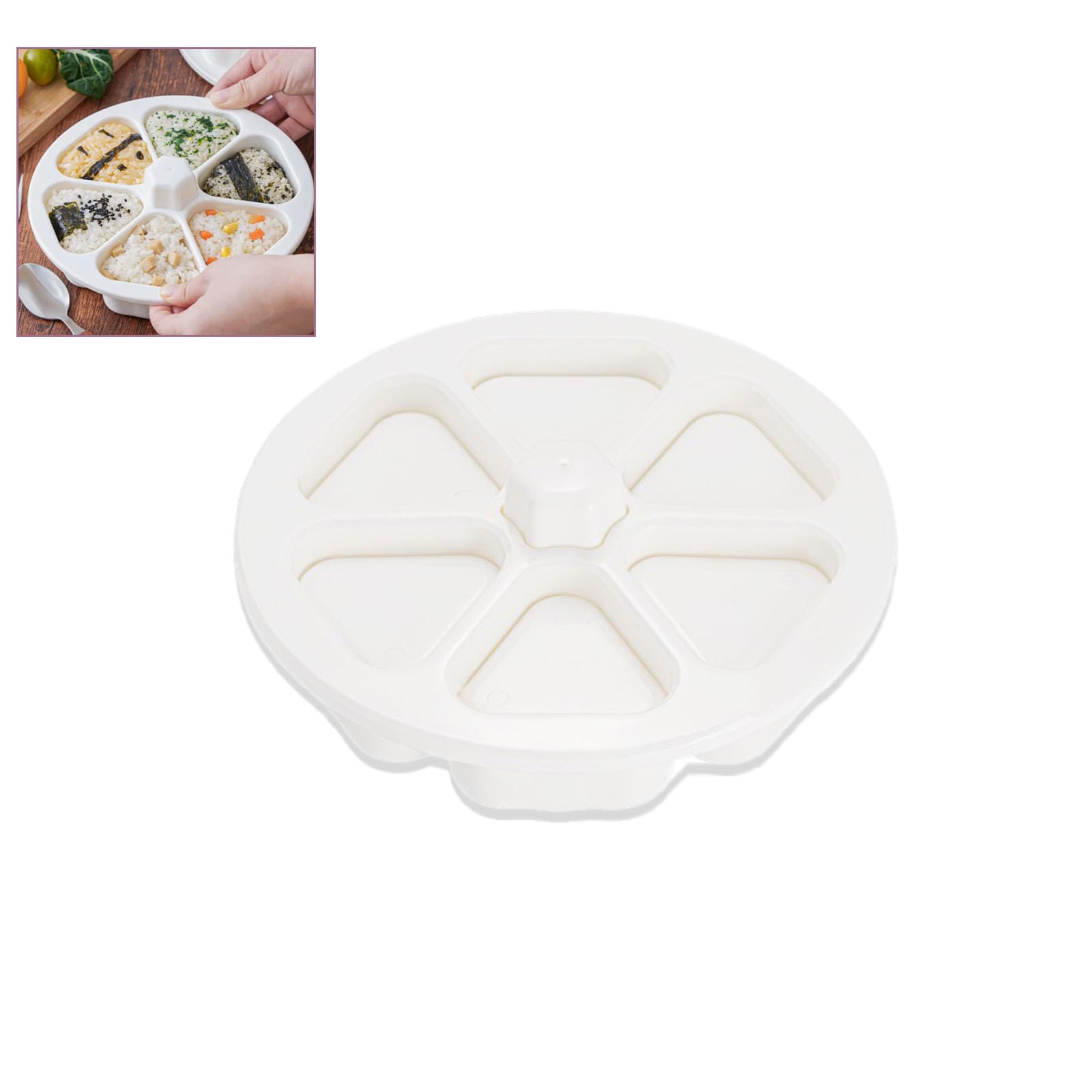 Mirhua Rice Ball Mold, Triangular Sushi Mold Kit, 6 Holes, Cherry Blossom Viewing Bento Box, Anti-Adhesive, Easy to Remove Mold, For Restaurants, Commercial Use, Easy and Convenient, Rice Ball Master 