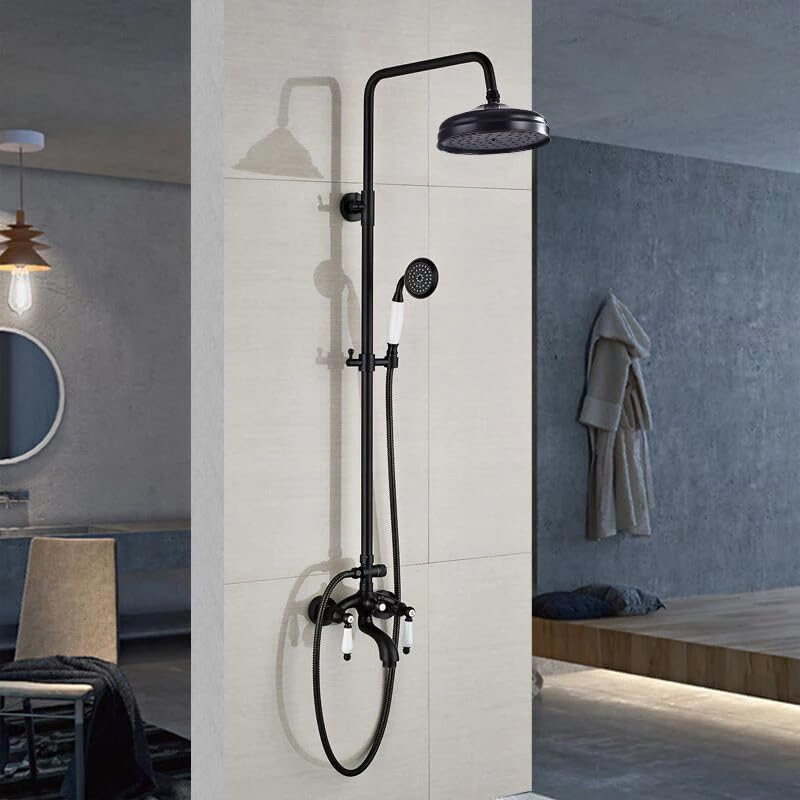 Mélangeurs de douche haut de gamme en bronze noir et céramique - 3