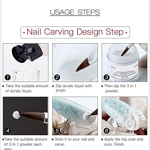 Nagel Acrylpulver, Acrylpulver Nägel 6 Farben Nail Dip Tauchpulver Nail Art Decoration Kit Nagelset Dip Pulver Nägel für… – Bild 5