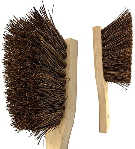 Wooden Churn Brush, 27cm Bassine Hard Bristle Brush, Multipurpose Short Handled Stiff Hand Brush for Cleaning Barrels and Milk Churns or Masonry Brush for Finishing Brickworks and Stonework