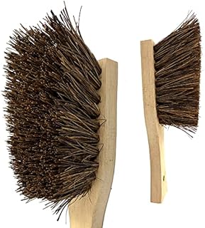 Wooden Churn Brush, 27cm Bassine Hard Bristle Brush, Multipurpose Short Handled Stiff Hand Brush for Cleaning Barrels and Milk Churns or Masonry Brush for Finishing Brickworks and Stonework