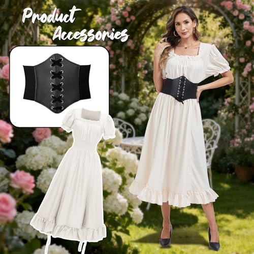 Robe médiévale longue fluide style gothique avec manches évasées