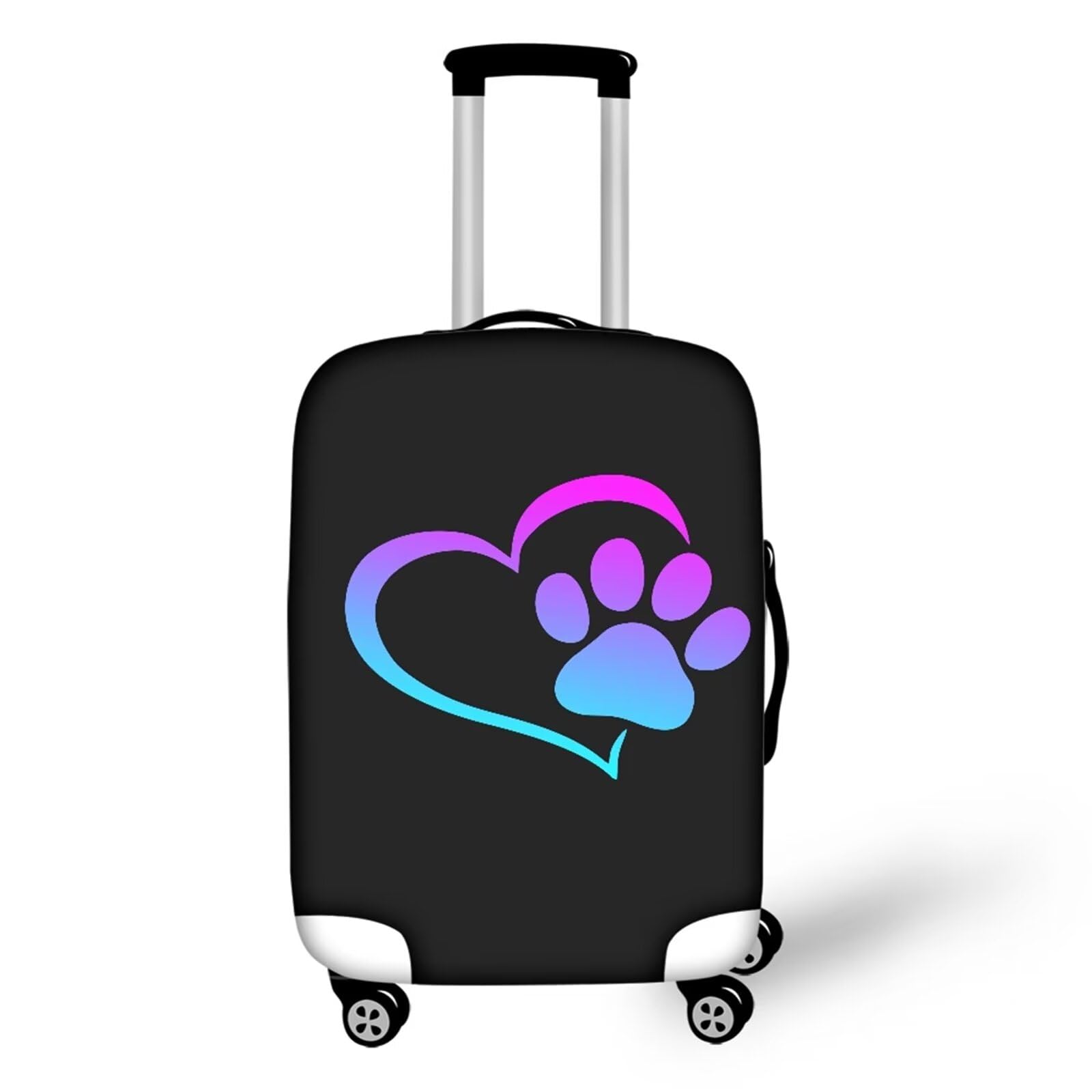 HELLHERO Dog Paw Print Luggage Protector Suitcase Cover Fit 18-21 Inch Luggage Case Washable Baggage Trunk Case Travel Accessories for Hiking Camping