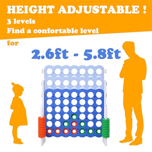 image for SDADI Jumbo 4 in a Row Game, 4-to-Score Giant Game Set with Adjustable