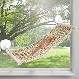 FlidRunest 21.6 x 7.8 in Seagrass Bearded Dragon Hammock for Window, Large Lizard Window Perch, Reptile Hammock Perch with Powerful Suction Cups for Lizard, Leopard Gecko, Chameleon