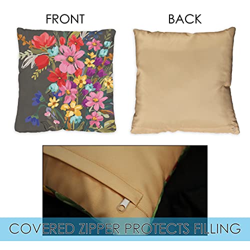 Taie d'oreiller Bouquet coloré Toland housse coussin 45x45 cm
