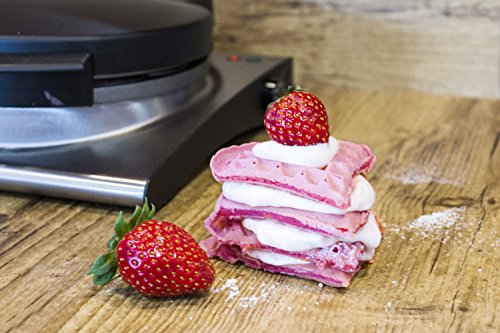 ROMMELSBACHER WA 1000/E Waffeleisen (1000 Watt, 18cm Durchmesser, hochwertige Antihaftbeschichtung) Edelstahl – Bild 4