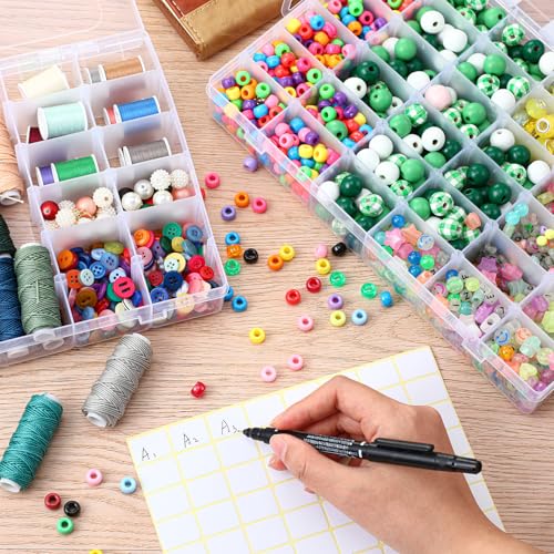 Image of Leelosp 8 Pack 36 Grids Clear Plastic Organizer Storage Box with Adjustable Dividers Small Crafts Organizers Bead Storage Compartment Container for Jewelry Fishing Tackle Nail Parts
