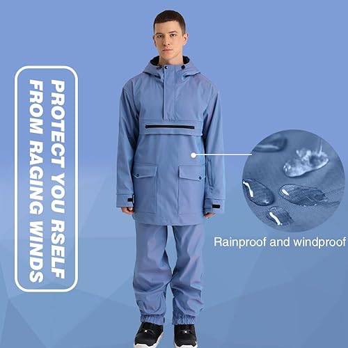 Miniatura 7 de YEEFINE Traje de esquí para hombre y mujer, trajes de snowboard, unisex, para invierno, al aire libre, chaqueta de esquí y pantalones, conjunto de