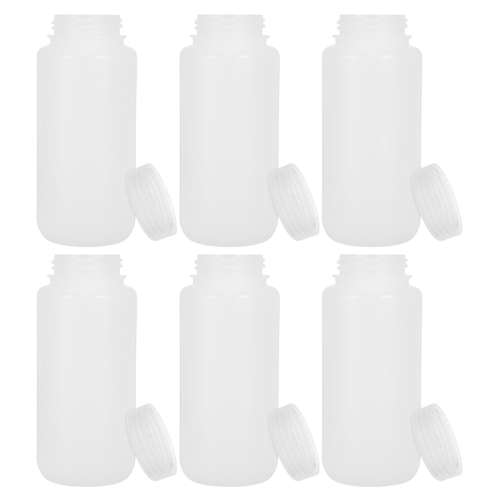 Bottiglia Reagente Bianca 500ml Hdpe a Bocca Larga 6 Pezzi