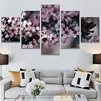 SIGNWIN 5 Panel Canvas Wall Art Modern Art Bohemian Bouquet Colorful Cool Floral Group Multicolor Photography Realism for Home Decorations Ready to Hang - 60