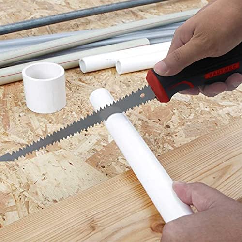 HAUTMEC 6-Inch Drywall Jab Saw with Soft Grip Handle and Sharp Tip, Double Edge Hand Saw for Wallboard, Drywall, Plywood, Plastic Cutting, Trimming, Gardening and Pruning HT0028-SA