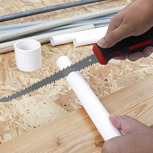HAUTMEC 6-Inch Drywall Jab Saw, Double-Edge Sheetrock Saw with Sharp Tip & Soft Grip Handle, Keyhole Hand Saw for Drywall, Wallboard, Plywood, Plastic & Wood – HT0028
