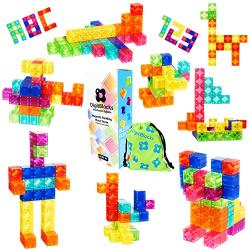 Collect All 3 Digit Blocks Magnetic Building Sets, 144 Pieces #TOP6