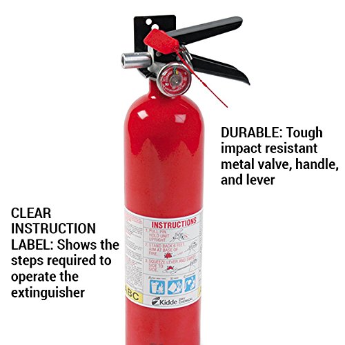 Kidde 466227 ABC Pro Multi-Purpose Dry Chemical, Commerical and Industrial Fire Extinguisher, UL Rated 1-A, 10-B:C