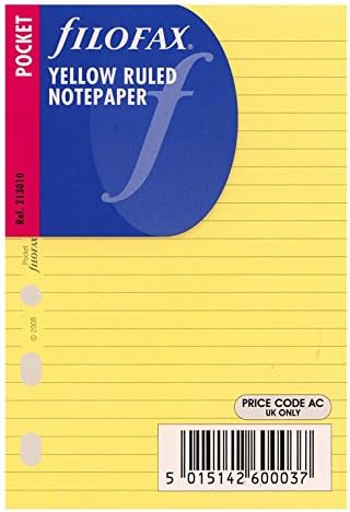 Filofax Pocket White Ruled Notepaper Value Pack – 213047, Gift-Ready Refill