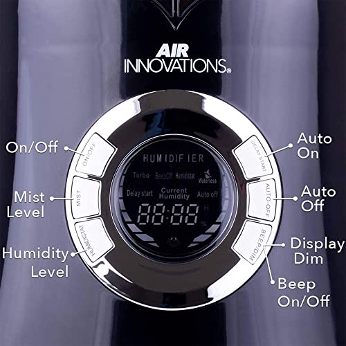 Air Innovations 2.15 Gal. Ultrasonic Cool Mist Dual Tank Digital Humidifier With For Large Rooms – Up To 700 Sq. Ft. Black #TOP5