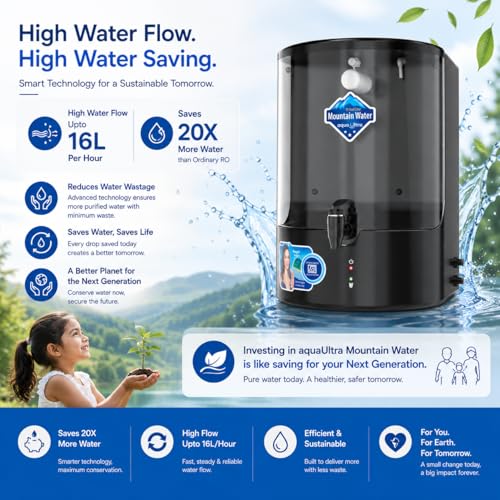 Image of AQUAULTRA Copper +Zinc+ Alkaline 9-L Ro+Uv Best Purifier For Home (Black (Standard))