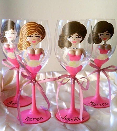 Bridesmaid Wine Glasses. 3D Boob Wine Glasses. Bridal Shower Favors. Bridesmaid Proposal Gift. Price is Per Glass.
