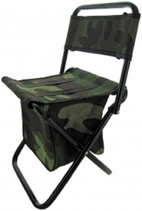 Camouflage Foldable Camping Stool Chair with Zippered Gear Pouch - Youth Size