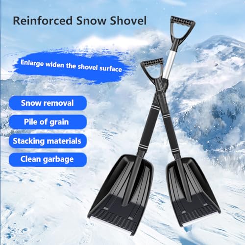 Robuste Schneeschaufel, ergonomischer Griff, leichter zusammenklappbarer Eiskratzer für Autodach, tragbares Notfall-Set für Camping und Heimgebrauch