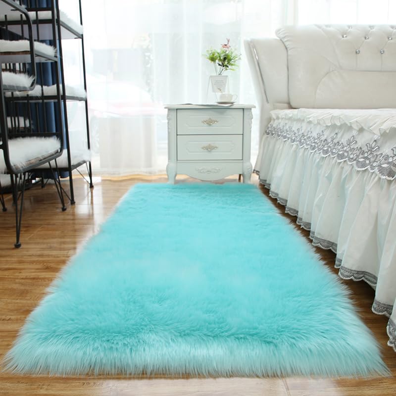 Tapis salon fausse fourrure 120x170cm pour réchauffer un sol de chambre froid