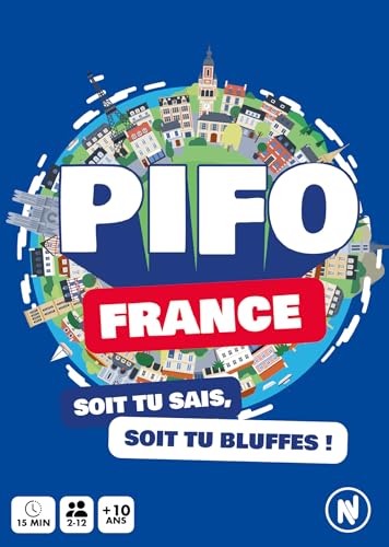 PIFO FRANCIA - Juego de Bluff Alrededor de las ciudades de Francia - Compare 114 Ciudades A Través de 6 Categorías - Sois Sabes - Sois Bluffes - En Familia O entre Amigos de 2 a 12 Jugadores - De 10