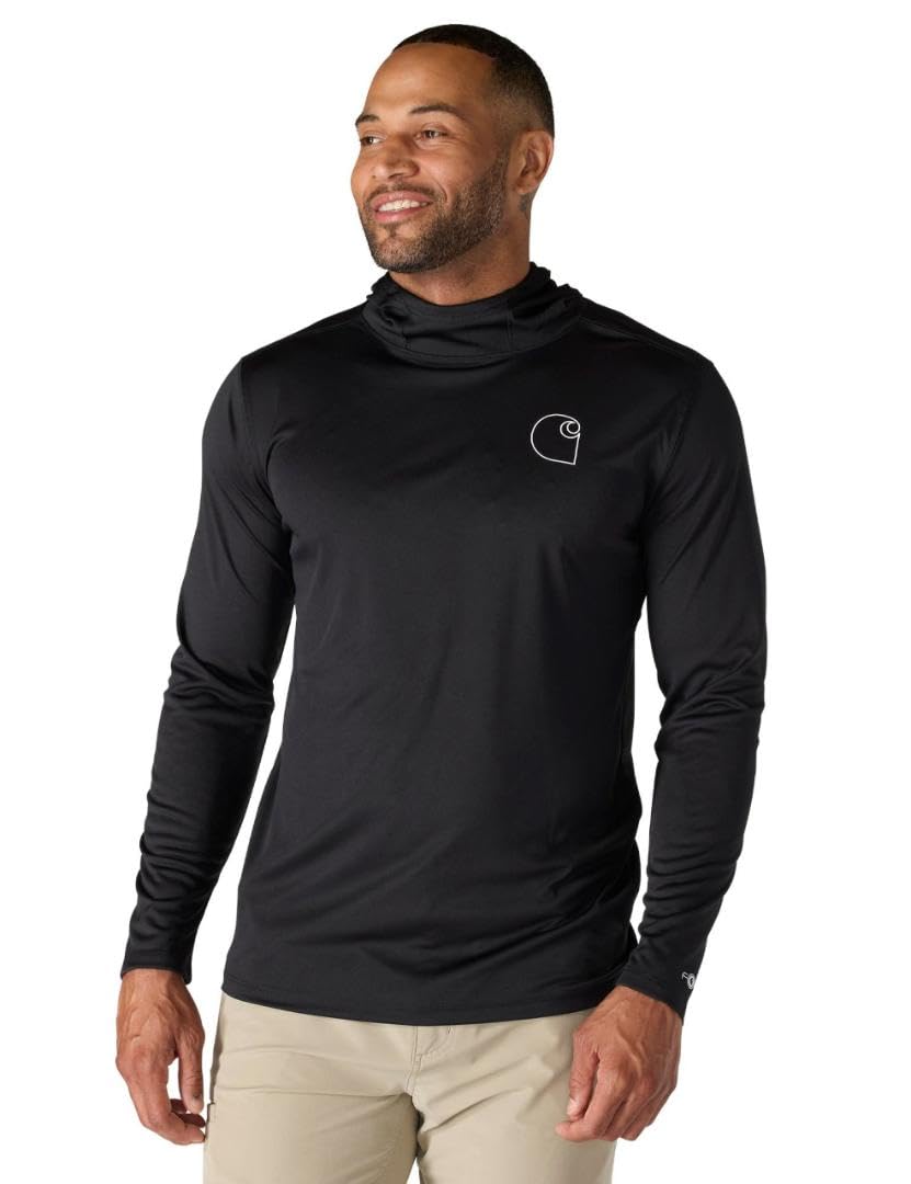 Carhartt Men's Force Sun Defender™ Lightweight Long-Sleeve Hooded Logo Graphic T-Shirt