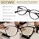 SKYWAY 3 Pack Blaulicht-Brille für Damen und Herren, Blaues Licht Blockieren Brille, Leichte Runde Rahmen Computerbrille Gamingbrille,Nicht Verschreibungspflichtige Brille,Schwarz/Schildkröte/Grau